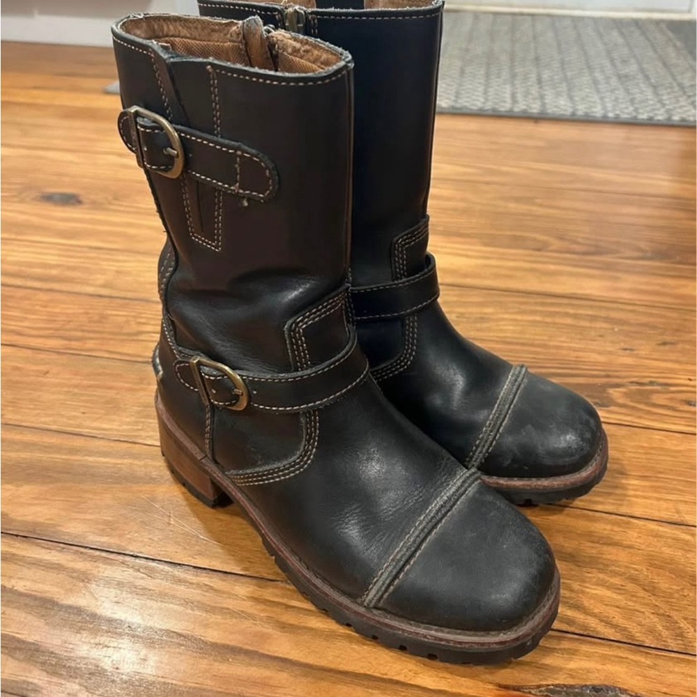 Harley-Davidson Black Leather Combat Boots